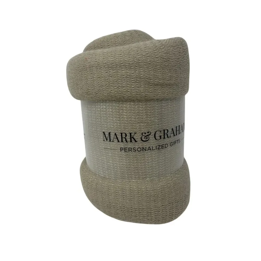 Mark & Graham Throw Knit Blanket Tan 50